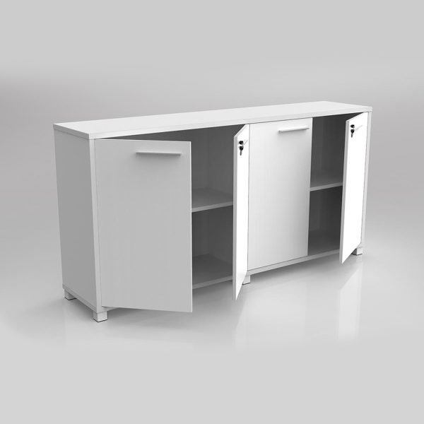 Home office storage swing door credenza